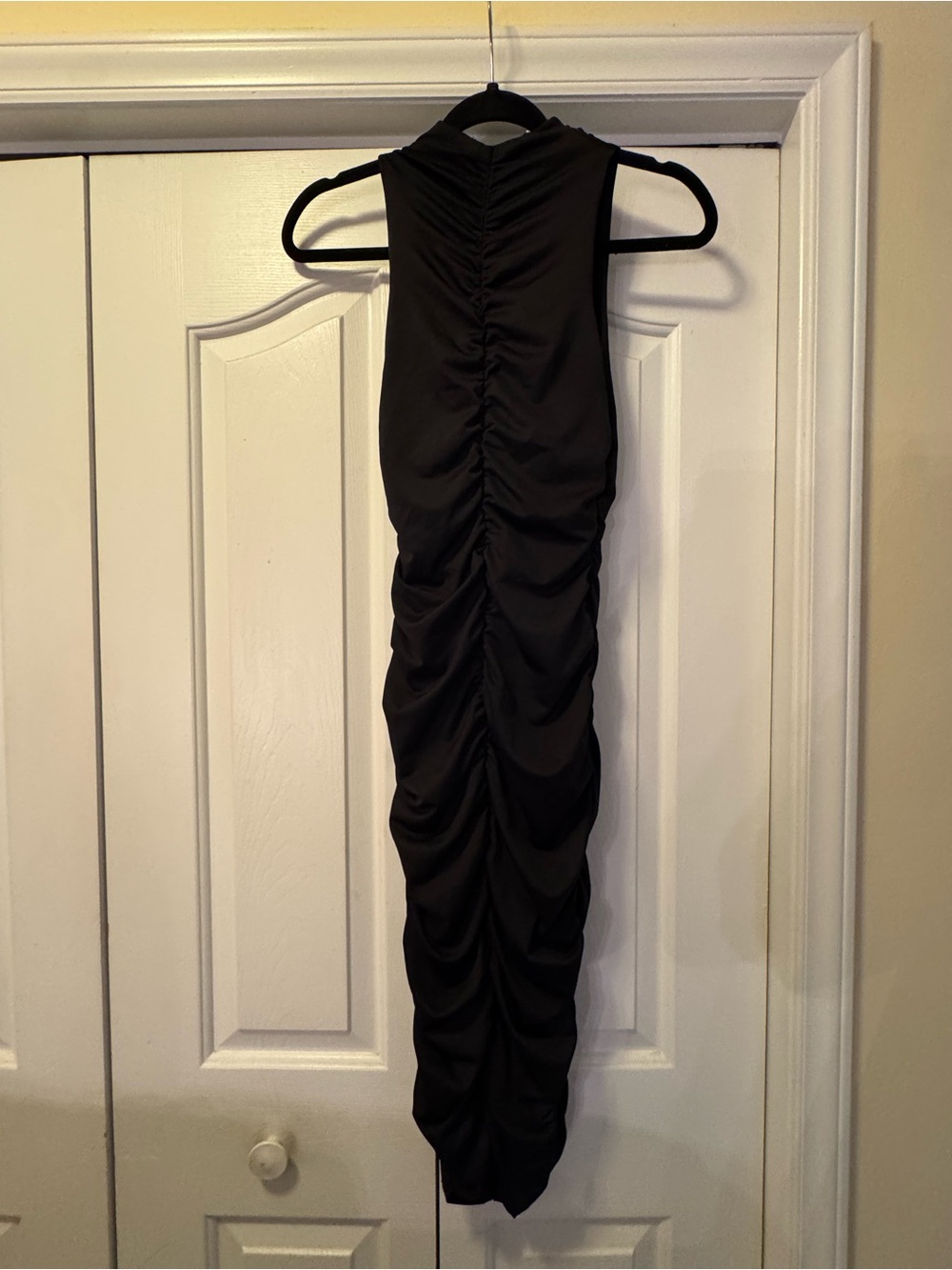 Black midi Ruch Dress - Small new with tags